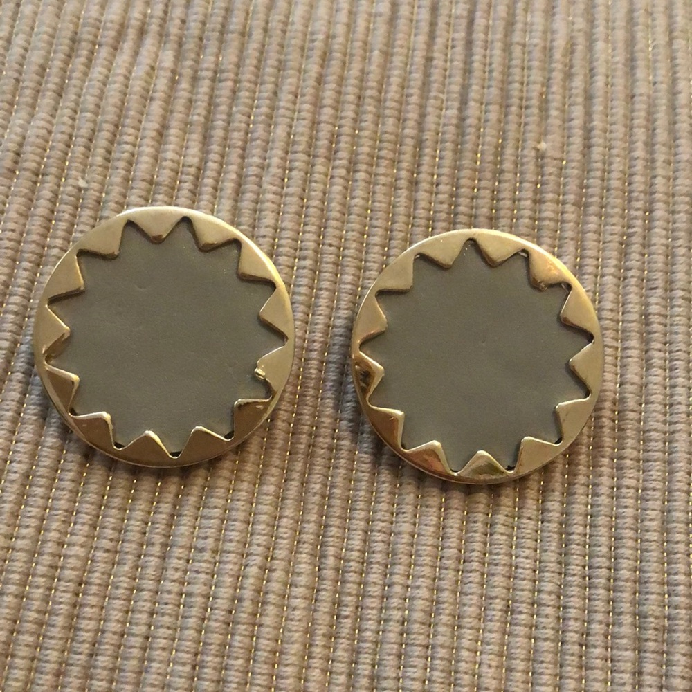 Leather starbust post earrings